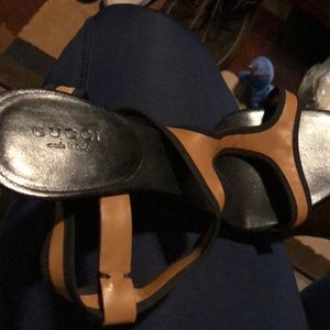 Tan Gucci sandals in good condition